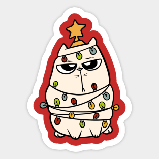 Cat Xmas Tree Sticker